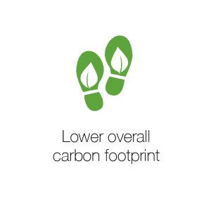 lower overall carbon footprint icon