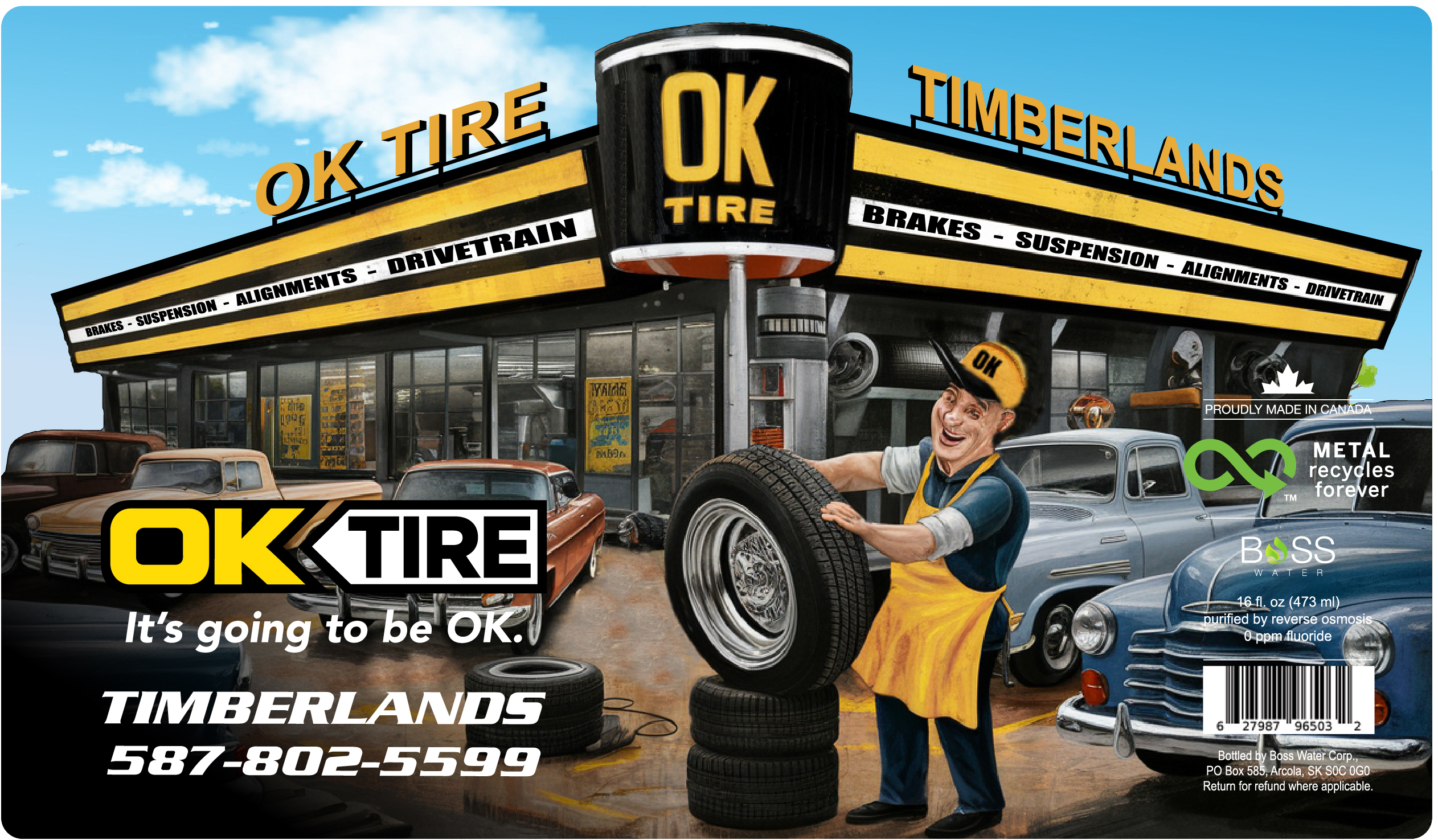 OK TIRE Timberlands bottle label design file